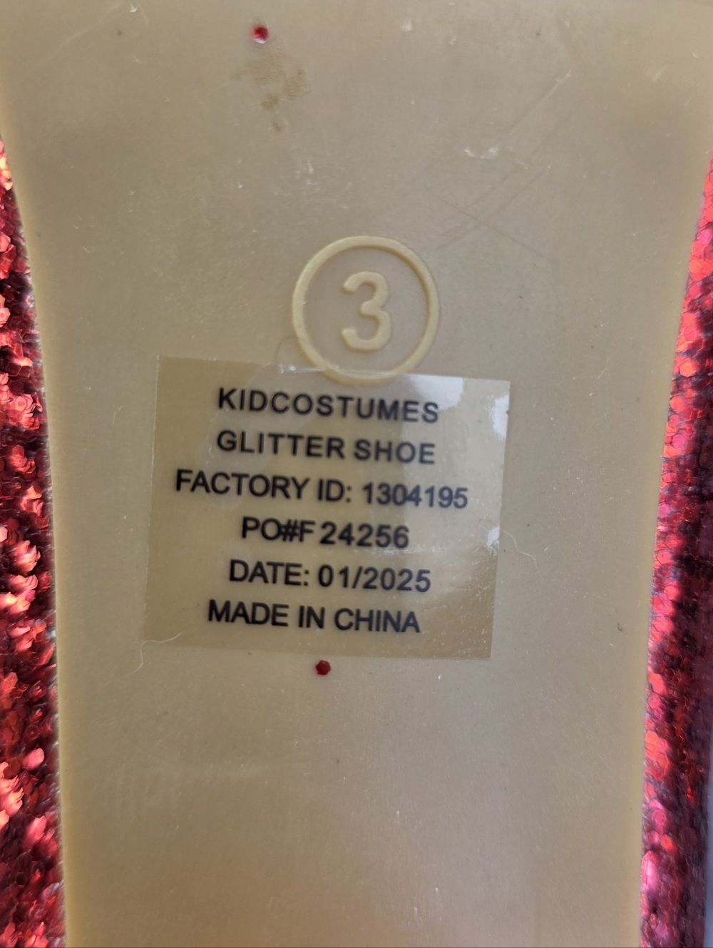 Dorothy's Red Ruby Slippers For Kids Size 3 - Picture 11 of 11